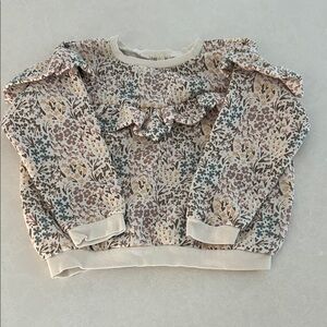Kids Floral Ruffle Sweatshirt